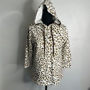 SUSAN GRAVER Hoodie Weekend
Leopard  1/2 Zip Pullover  Sz XS